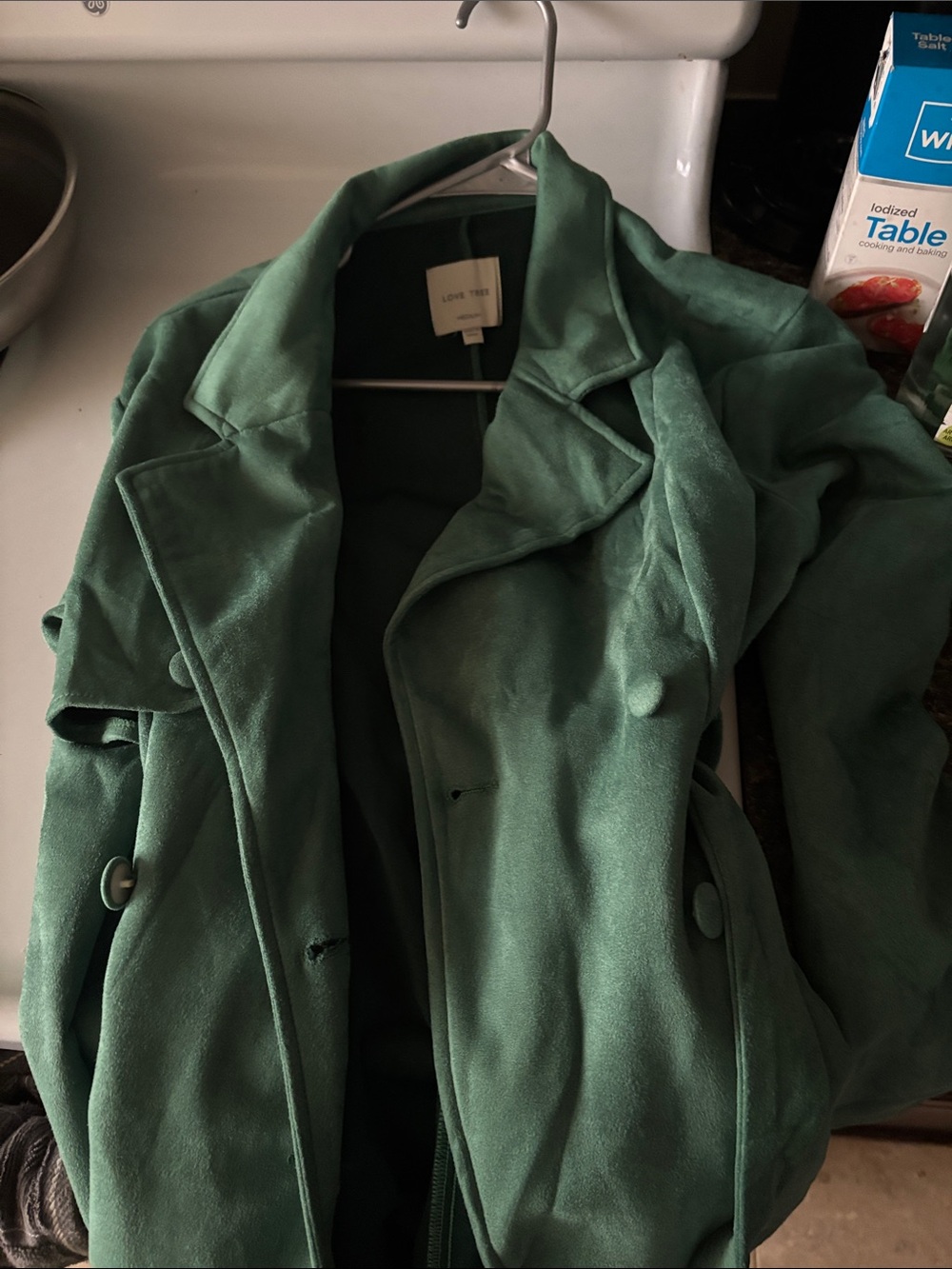 Love Tree Deep Green Trench Coat